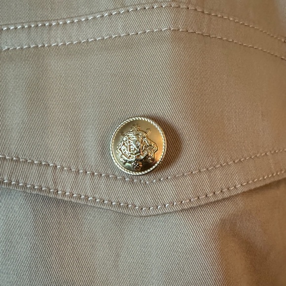 J. Crew Tie-waist shirtdress stretch twill Khaki snap button Size 12 NWT - Picture 3 of 10